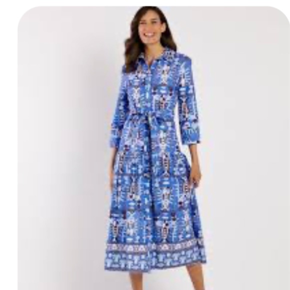 Jude Connally Dresses & Skirts - jude connally sutton stretch seaside catch sapphire dress Large L  shirtdress